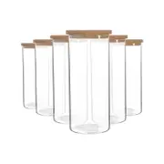 Argon Tableware Glass Storage Jars with Cork Lids - 1.5 Litre - Pack of 6