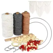 Macrame for Adults Beginners DIY w/ Macrame Rope Rings Beads Macrame₡Wall Hanger