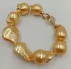 Tahitian Big 15-25mm Natural Baroque Pearl 8” Bracelet 18KGP Clasp Made To Order