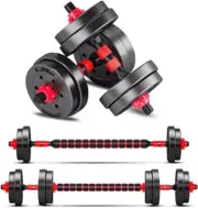 Adjustable Dumbbells Set of 2 - Convertible to Barbell for Home Gym