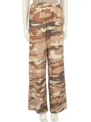 Brown Camo Print Elasticated Trousers