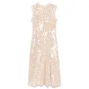 [Self-Portrait] Sequin Pearl Trim Midi Dress