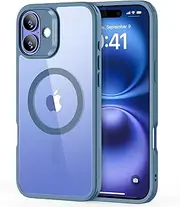 ESR for iPhone 16 Case, Compatible with MagSafe, Shockproof Military-Grade Protection, Magnetic Phone Case for iPhone 16, Classic Hybrid Case (HaloLock), Clear Blue