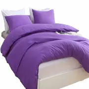 2000TC Ultra Soft Quilt Doona Duvet Cover Set Single Double Queen S King Purple