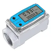 Digital Turbine Water Flow Meter LCD Display NPT Counter FNPT Thread Oil Fuel Flow As Shown