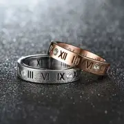 Finger Ring Women Men Jewelry Finger Decor Couple Ring Gift Roman Numerals Ring