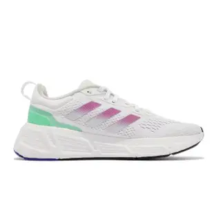 【adidas 愛迪達】慢跑鞋 Questar 白 紫 綠 女鞋 Bounce 緩震 厚底 透氣 運動鞋 愛迪達(HP2431)