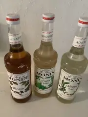 Monin Premium Flavored syrup 25 oz Glass Bottles FROSTED MINT