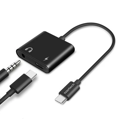 Naztech USB-C to 3.5 mm Audio Plus Charge Adapter Black (15163) HPL15163