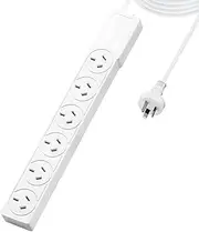 Power Board Overload Protection White 10A 240V 1M 6 Outlet SAA