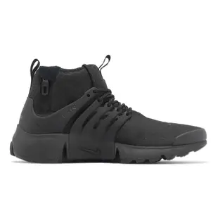 Nike 休閒鞋 Air Presto Mid Utility 男鞋 全黑 Triple Black 魚骨鞋 DC8751-003