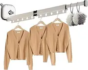 Wall Mounted Clothes Drying Rack | Drill Suction Cup Drying Rack Clothing Wall Mounted | Space-Saving Retractable Folding Wall Hanger for Patio Balcony Hotel Bay Window Wall Helves