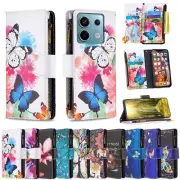 Phone Case For Redmi Note 13 12 11 10 Pro Plus 5G 4G Zipper Bag Card Wallet Flip