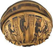 Egypt Hieroglyphics Print Shower Cap For Women Men Reusable Lightweight Soft Bath Hair Cap With Elastic Band