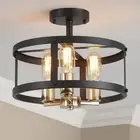 Semi Flush Mount Ceiling Light Fixture There-Light Close to Ceiling Light