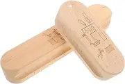 TEMPNAP 2pcs Wooden Ironing Tools with Scale for Seamstress Quilting Sewing Accessories