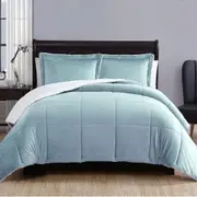 3 Piece Ultra-soft Micro Mink Comforter Set Queen with Sherpa Reverse