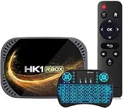 Android TV Box 11.0 4GB RAM 128GB ROM Set Top Box Smart TV Box Amlogic S905W4 1080P Ultra HD 8K/4K HDR AV1 WiFi 2.4G 5.8Ghz BT 4.1 USB 2.0 with Mini Wireless Backlit Keyboard,4gb+128gb