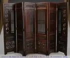 Old Decorated Handwork Wood Hollow Out Carved Flower Screen Collectibles