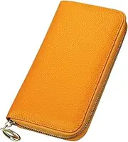 [SKUZA] Wallet,Card Bag,Design Long Wristlet Clutch Genuine Leather Women Wallets Luxury Brand Fashion Girls Purse Card Holder (Color : 906 Black) (906 Yellow)