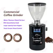 Coffee Grinder with Scale 90mm Flat Burr Espresso Commercial Cafe Quantitative
