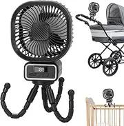 Stroller Fan | Low Noise Clip On Adjustable Crib Fan,Portable 3 Gears Baby Cooling Accessories for Home, Hot Weather, Camping