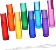 AUTSUPPL 10ml Rollerball Bottles Set of 8 Dropper Perfume Bottles Oil Dispensing Bottles and Compact for Travel Random Style