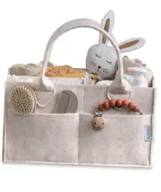 Baby Diaper Caddy Organizer - Nursery Storage Basket for Diaper Station, Baby