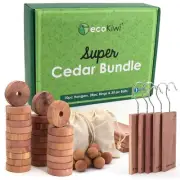 Cedar Blocks for Clothes Storage Super Bundle Box - Cedar Hangers x10, Balls ...