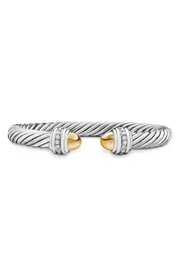 David Yurman Cable Classics Bracelet with Semiprecious Stones & Diamonds, 7mm