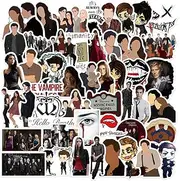 50pcs The Vampire Diaries Pack 2 Stickers Drama Fantasy Horror TV Shows Vinly Decal Suitcases Skateboard Cars Luggage Helmets ipads Boats Surfboards for Kids Teens