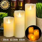 Flameless LED Pillar Candles Battery Operated Realistic Flickering Candle Party