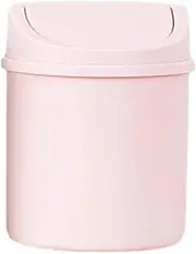 LeoLeoyy Countertop Trash Can, Tabletop Desk Trash Can Small with Lid, Tiny Waste Bin, Trash Bin, Wastebasket for Desktop, Small Paper Basket for Car Interior, Kitchen, Bedroom, Bathroom (Pink)