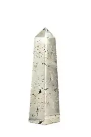 Pyrite Point - Partially Polished Stone Tower - 4, Natural Pyrite from Peru