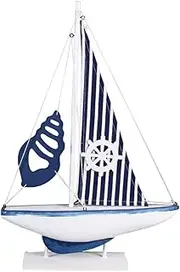 SEWOART 1pc Wooden Mediterranean Sail Boat Model Home Decor Ornament Elegant Ship Craft