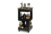 Contemporary Black Gold Drinks Trolley Bar Cart with Marble Top