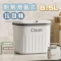 在飛比找momo購物網優惠-【KOLKO】壁掛式掀蓋式壓圈式垃圾桶 - 8.5L(廚房垃