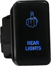 12V 3A ON-OFF Push Switch 8B72B Laser etched REAR LIGHTS dual LEDs in BLUE For Toyota Hilux LandCruiser 70 100 Kluger Prado 120 HiAce FJ Cruiser and more