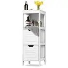 Giantex Bathroom Storage Cabinet Slim Toilet Laundry Cupboard Organizer Drawers