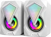 2.0 PC Speaker Set, 6 Watt, 3.5 mm AUX Jack, Boxes with USB Power Supply, RGB LED Light Speaker Set, Gaming Speaker for Laptop, Computer, Monitor, Music Player PS5