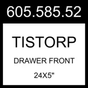 IKEA TISTORP Drawer Front Brown Walnut Effect 24x5" 605.585.52
