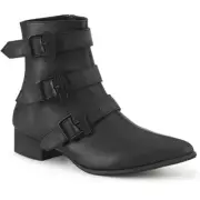 Pleaser Demonia 1" Block Heel Pointed Toe Ankle Boots Adult Women Warlock/5 sz 7