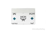 MCM Spectrum Diamond White and Blue Visetos Leather Card Case Wallet