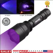 Zoom 395nm UV Light Blacklight Rechargeable Tactical LED Flashlight 1865 Lamp
