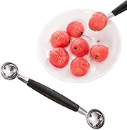 SURALIN 1 Pack Double Sided Fruit Melon Ball Scoop, 2 in 1 Melon Ball Scoop, Stainless Steel Ball Scoop, Scoop for Watermelon Melon Ice Cream, 18cm