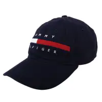 在飛比找momo購物網優惠-【Tommy Hilfiger】經典紅白槓字母繡線棒球帽(海