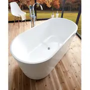 1400-1700*750*600mm Sunny 715 Gloss White Oval Acrylic Freestanding Bathtub