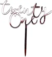 twenty one Acrylic Pink Rose Gold 21st Birthday Cake Topper Party Decor