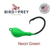 3pk Circle Hook Jigs - 1oz - Neon Green