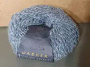 Jaeger Luxury Tweed Yarn Denim Blue Lambswool/ Alpaca 197 Yrds 1 Ball